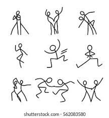 hand drawn stick figure icons set