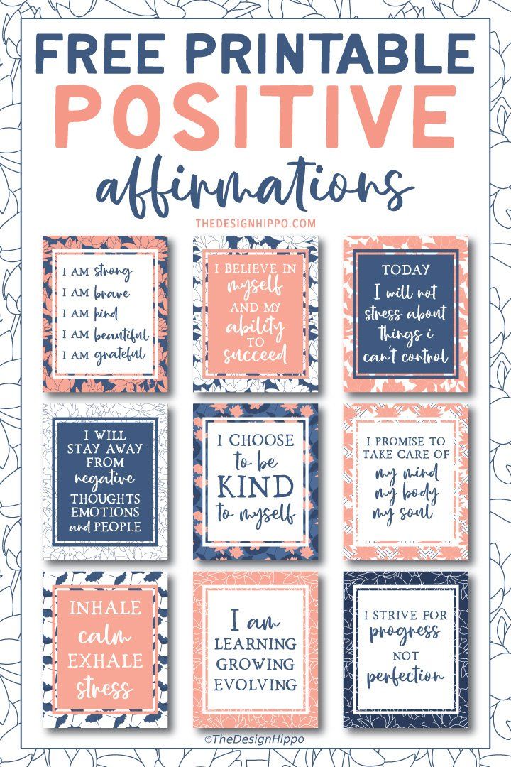 the free printable positive affirmations for kids to use on their own wall