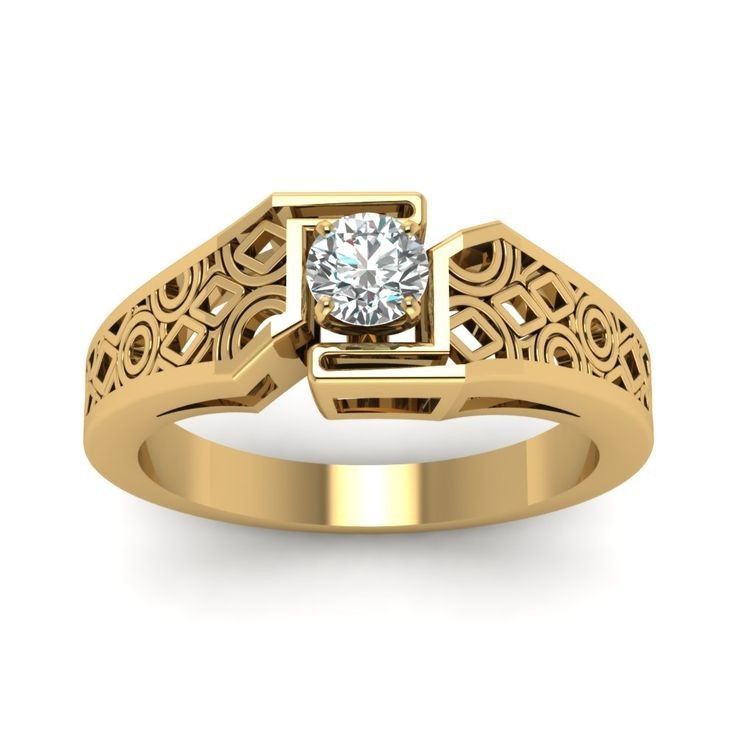 Would you like to look stylish and elegant in any occasion? A great alternative is this elegant men's diamond wedding ring with a luxury antique style. It features an exquisite gold that will never tarnish. This ring is elegant, stylish, and available at a discounted price. New Ring Designs Gold Men, Men Gold Wedding Rings, Wedding Rings For Men Diamond, Engagement Rings Men Gold, Ring Men Gold Jewelry, Mens Diamond Rings Solitaire, Men Gold Ring Design Unique, Gold Rings For Men Unique, Diamond Rings For Men Unique