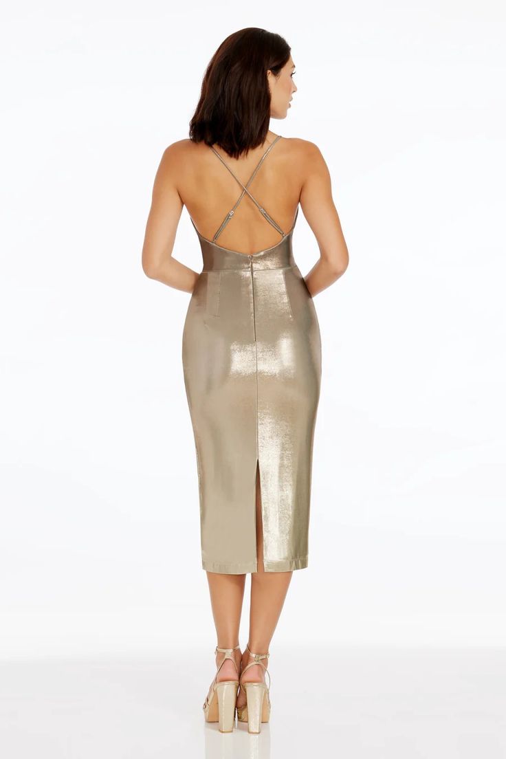 Viv Metallic Ombre Dress – Dress the Population