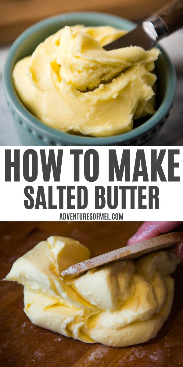 homemade salted butter from raw milk in blue ramekin with butter knife, mixing sea salt into butter using wooden butter paddle Buttermilk Homemade, Flavored Butter Recipes, Butter Recipes Homemade, Diy Butter, Make Butter, Cultured Butter, Making Butter, Hot Sauce Recipes, Churning Butter