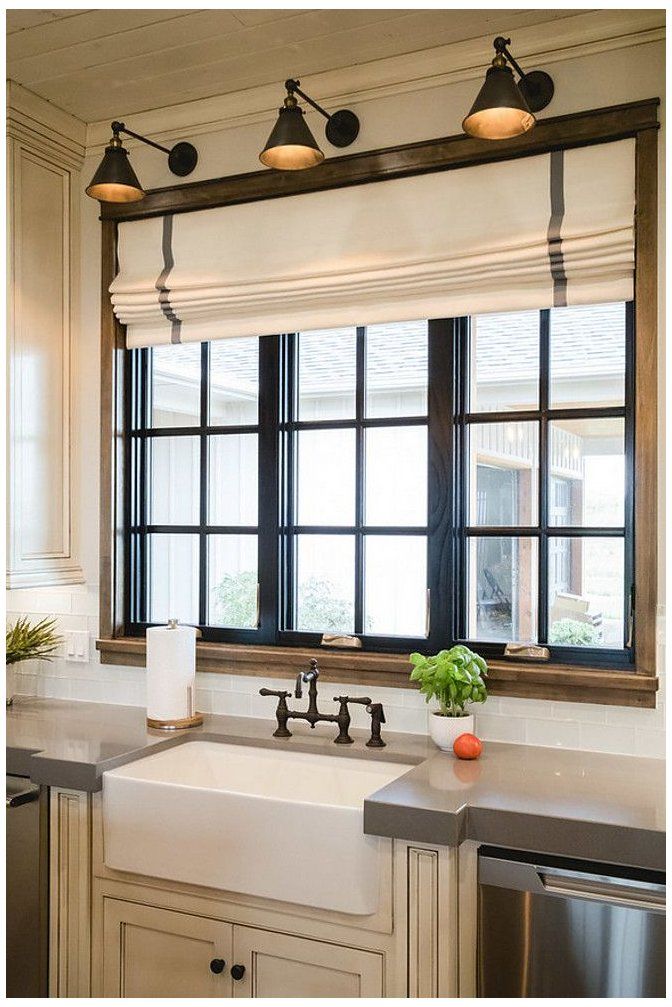 kitchen window treatments over sink farmhouse roman blinds