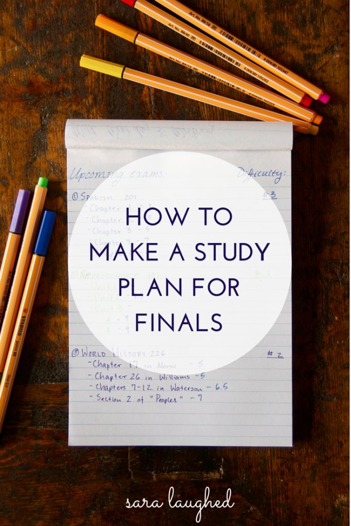 pencils and paper with the title how to make a study plan for finals