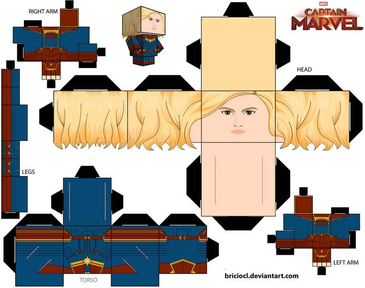 the paper doll is made to look like she has long blonde hair and blue eyes