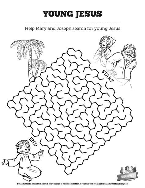 Jesus As A Child Bible Mazes: With just enough challenge to make it fun ...