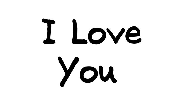 the words i love you written in black ink