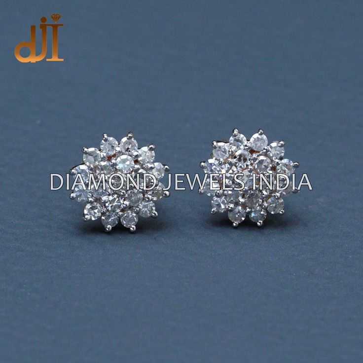 Solid 14k Gold Prong Set Natural H Color Si Purity Diamond Designer Floral Push Back Stud Earrings Unisex Jewelry EAMJ-1680 14k Gold Stud Earrings. Pave Diamond Studs.  Pave Diamond Jewelry. Push Back Studs. Unisex Earrings.  Mother's Day Gift For Mom.  10 MM Earrings Size.  Here Are Some Amazing Ways To Take Care Of Your Precious Diamond Jewelry. Always. * Apply lotion, cosmetics, hairspray, and perfume before dressing in jewelry. * When undressing, wipe each piece with a clean soft cloth to remove oils and perspiration. * Store in a fabric-lined box, separately or individually wrapped in tissue to prevent scratches. Never: * Never wear jewelry when doing physical work such as housekeeping, gardening, or exercise. * Never expose jewelry or household cleaning products. * Never expose jewel Platinum Earrings As A Gift, White Diamond Cluster Earrings For Formal Occasions, White Diamond Cluster Earrings For Formal Events, White Cluster Diamond Earrings For Formal Occasions, Platinum Jewelry With Diamond White Matching Earrings, White Platinum Hallmarked Earrings, Sterling Silver Cluster Diamond Earrings For Anniversary, Classic Round Hand Set Diamond Earrings, White Sterling Silver Cluster Earrings For Anniversary