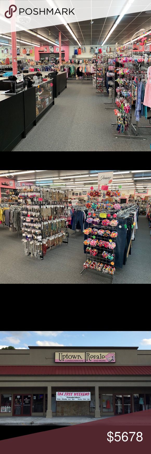 two pictures show the inside of a store