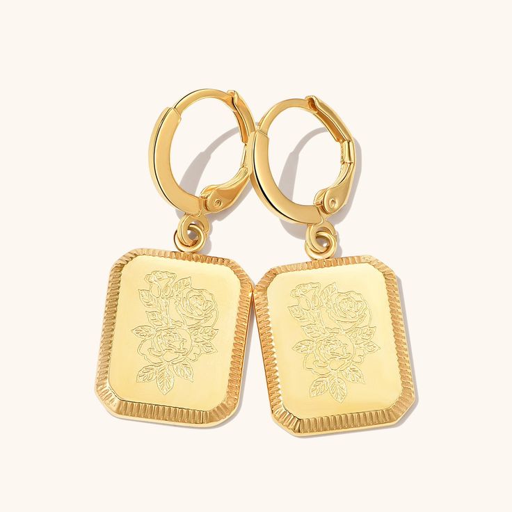 These Square Birth Flower Earrings are the perfect gift for yourself or a loved one, featuring a beautiful floral design that represents each month's birth flower.Square shape that adds a touch of elegance to any outfit. With a wide range of birth flower options, you're sure to find the perfect pair for yourself or someone special. Cheap Gold Earrings With Birth Flower Detail, Cheap Gold Birth Flower Earrings, Botanical Gold Earrings With Birth Flower, Gold Birth Flower Drop Earrings, Gold Birth Flower Shaped Earrings, Ring Sizer, Birth Flower, Birth Flowers, Square Shape