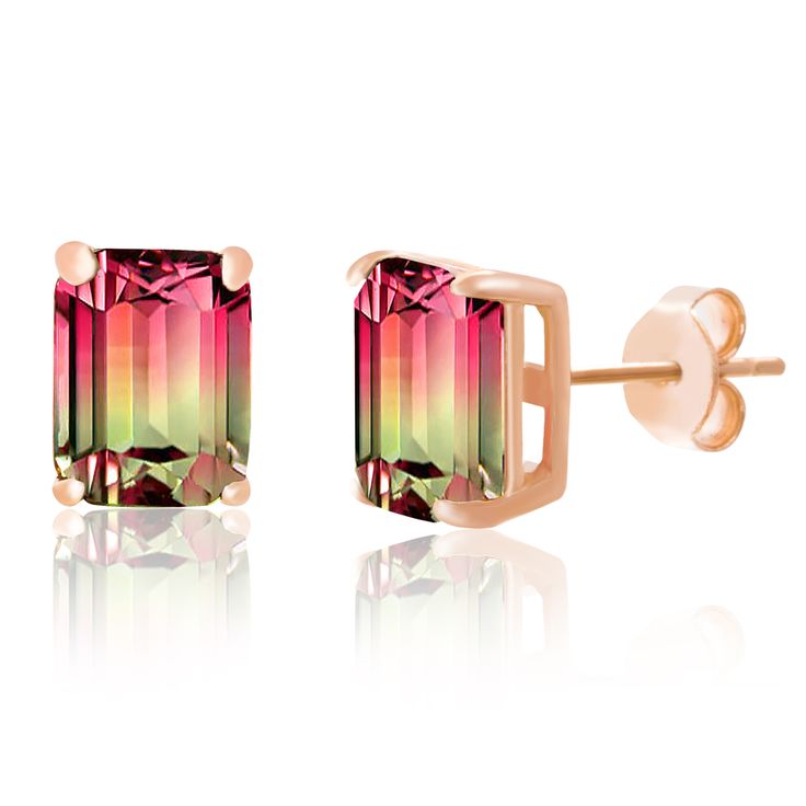 Free 2-day shipping on qualified orders over $35. Buy Inspired by You Emerald Cut Simulated Watermelon Tourmaline and Round Cubic Zirconia Stud Earring for Women in Rose Gold Plated Sterling Silver at Walmart.com Emerald Cut Stud Earrings, Tourmaline Earrings, Jewellery Marketing, Yellow Gemstones, Silver Jewelry Earrings, Earring For Women, Cz Stud Earrings, Watermelon Tourmaline, Crystal Stud Earrings