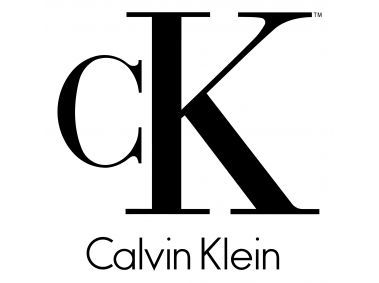 the logo for cavin klin is shown in black and white, as well as an