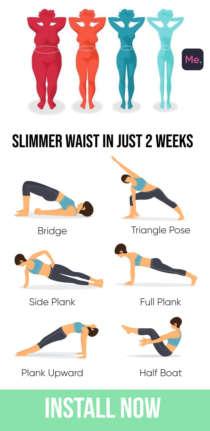 a woman doing yoga poses with the words summer waist in just 2 weeks on it