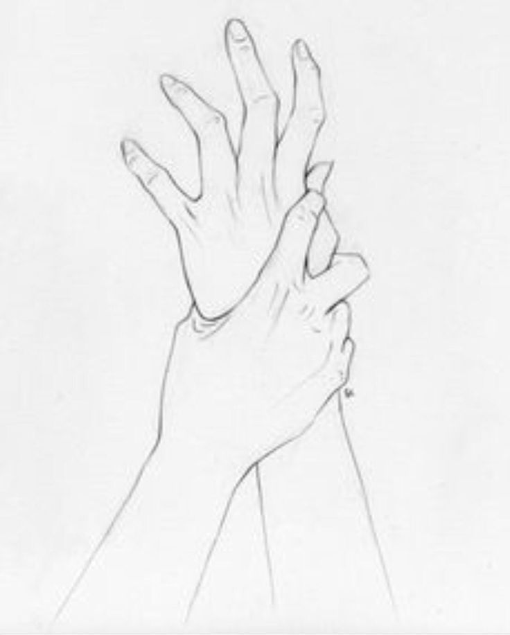 two hands reaching towards each other with one hand holding the other's arm up