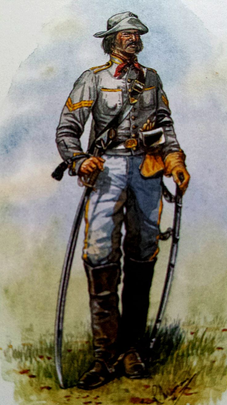 Confederate Cavalry 1863 . Foreign Legion, French Foreign Legion, Virtual Museum, Special Interest, Us Military, Military Art, Military Uniform, Sketch, Paint