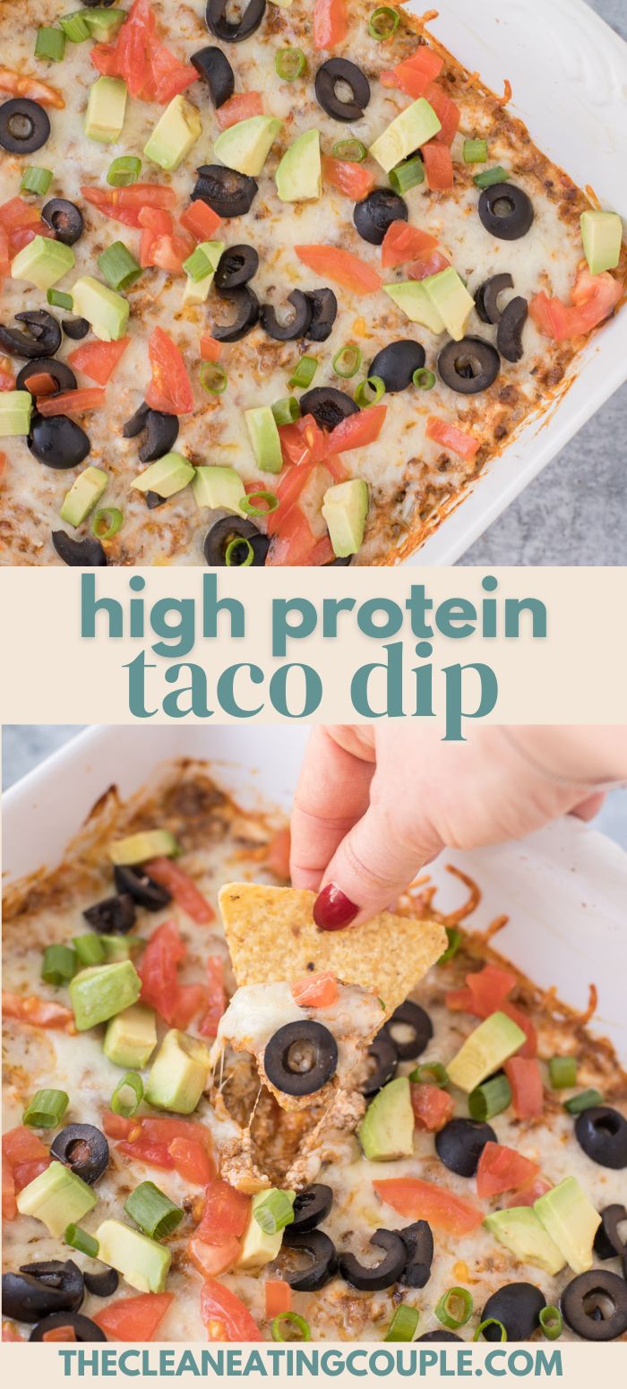 an easy and taco dip recipe with black olives, tomatoes, avocado, sour cream cheese and tortilla chips