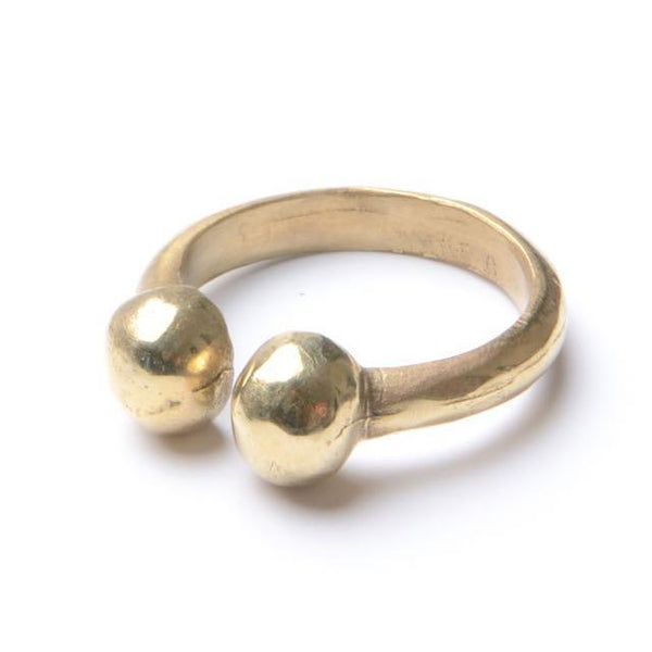 EMMA ring | Marisa Mason Jewelry Adjustable Classic Metal Rings, Classic Adjustable Metal Rings, Adjustable Heirloom Brass Jewelry, Adjustable Everyday Jewelry With Polished Finish, Adjustable Polished Finish Jewelry, Classic Open Ring In Brass, Classic Brass Open Ring Jewelry, Adjustable Open Ring With Polished Finish, Adjustable Double Band Yellow Gold Jewelry