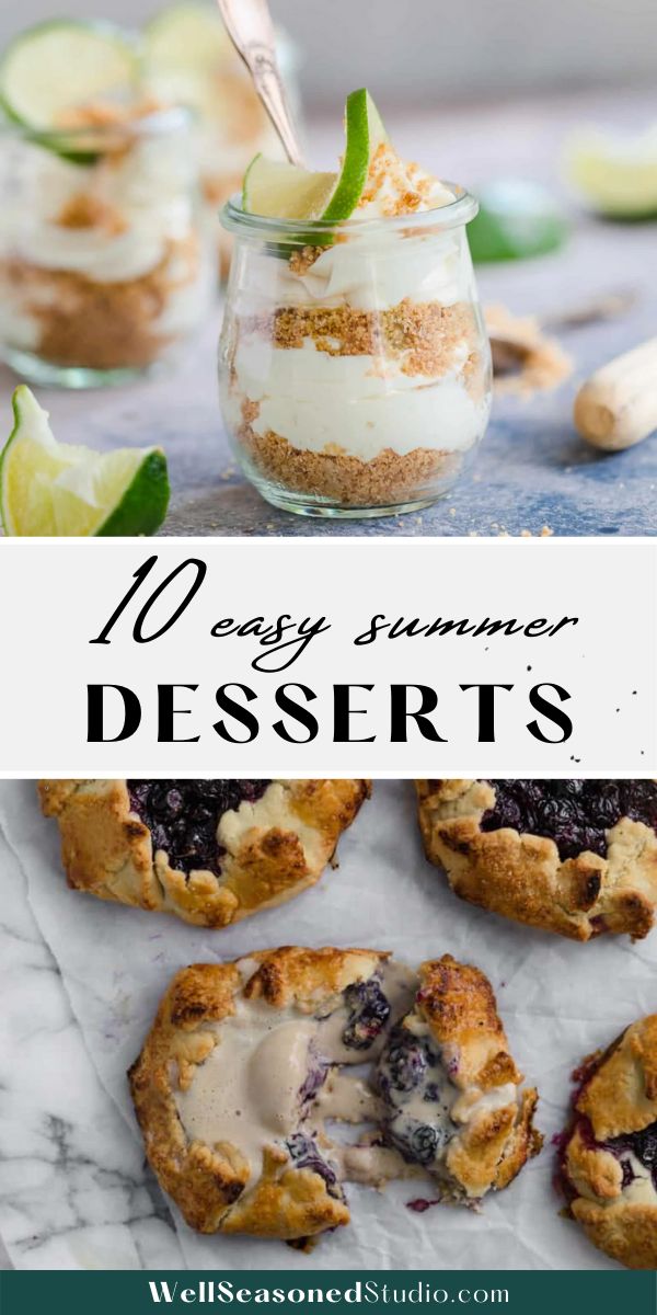 desserts with text overlay that reads 10 easy summer desserts