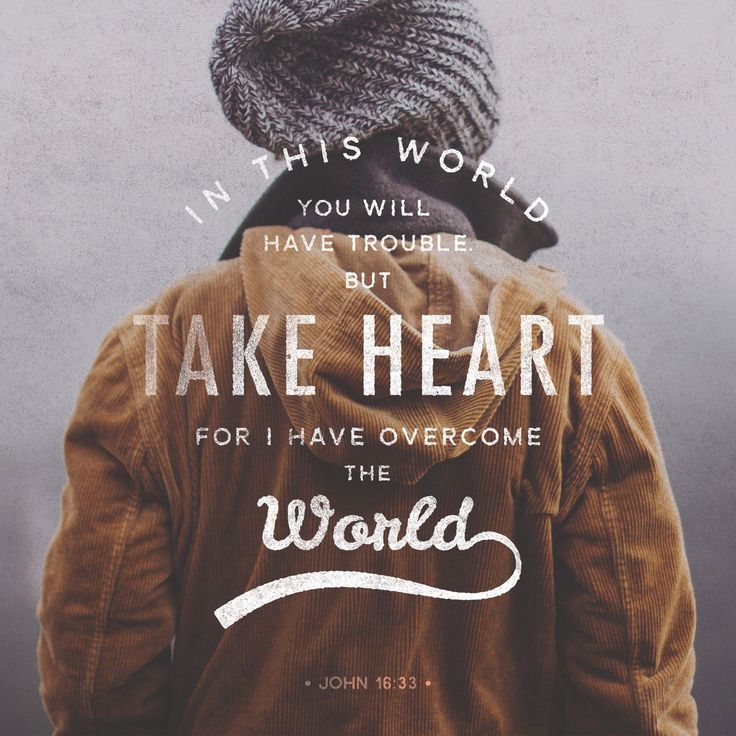 the back of a person's jacket with a quote on it that says, in this world you will have no heart for i have overcome the world