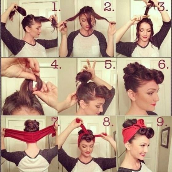 17 Ways to Make the Vintage Hairstyles - Pretty Designs Cabelo Pin Up, 50s Hairstyles, Rockabilly Hair, Pin Up Hair, Pin Curls, Short Haircut, Rockabilly Fashion, Retro Hairstyles, Vintage Hairstyles