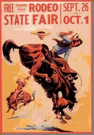 an old poster for the rodeo state fair