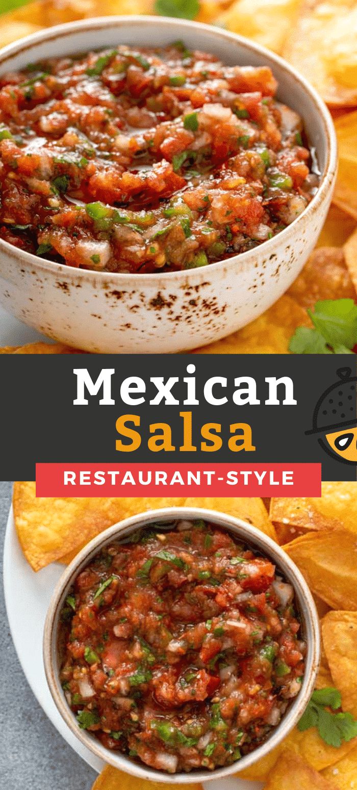 mexican salsa with tortilla chips on the side