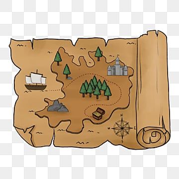 an old map with trees and boats on it