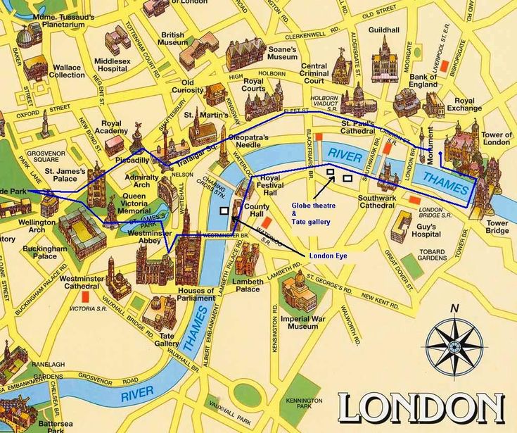 a map of london showing the river thames