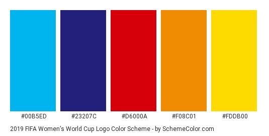 the color chart for different colors in this image is an orange, blue, yellow and red