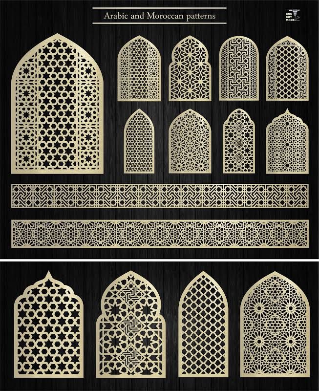 arabic and moroccan patterns for laser cutting