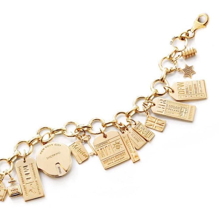 Jet Set Candy's 14k solid gold Infinity Link Charm Bracelet is the chic way to showcase your travel charms and keep your memories close by. This charm bracelet provides instant gratification with 12 links that open easily so you can add many Jet Set Candy travel charms. Feature a few of your favorite places or mix and match metals; gold, sterling silver or mini gold charms all look...charming together. It's the modern way to start collecting your adventures and if you'd like to showcase more cha Travel Charm Bracelet, Custom Charm Bracelet, Instant Gratification, Solid Gold Bracelet, Travel Charms, Mini Gold, Jewelry Inspo, Gold Charm, Modern Jewelry