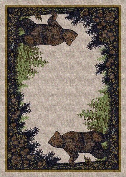 Bear Duo Area Rug Lodge Decorating, Southwestern Rugs, Cabin Rugs, Cozy Lodge, Bear Cabin, Bear Rug, Bear Decor, Lodge Decor, Rustic Colors