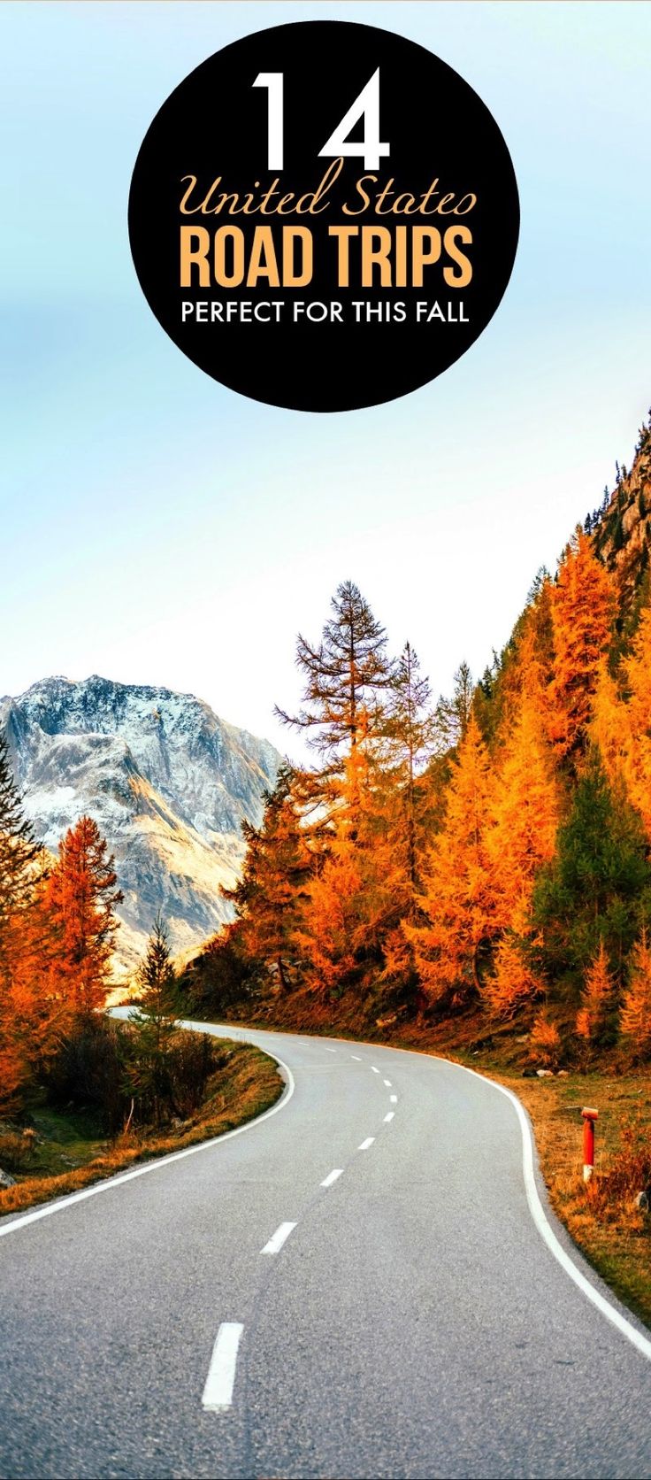 an empty road with the words united states road trips perfect for this fall