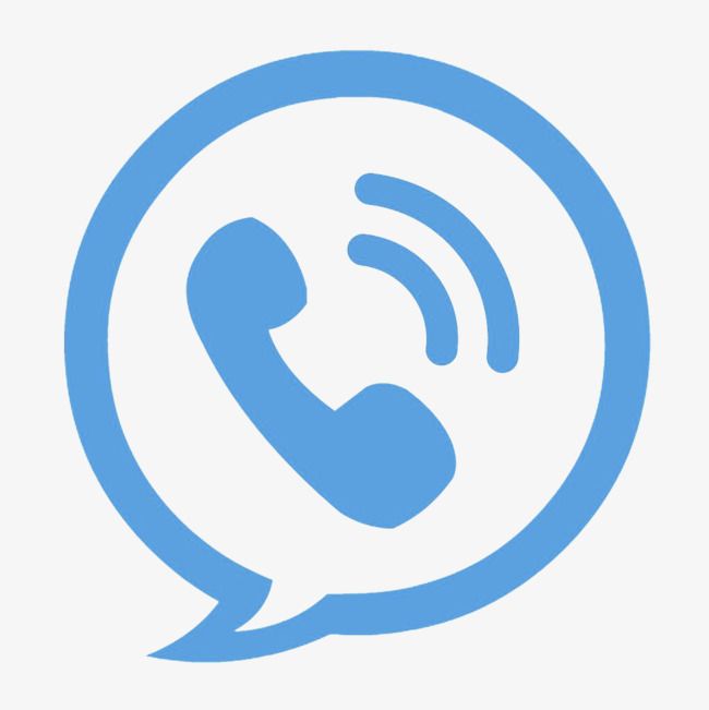 a blue phone icon with a speech bubble in the shape of a chat button on top of it