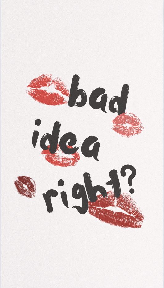 a poster with the words bad idea, didier? written in red lipstick on white paper