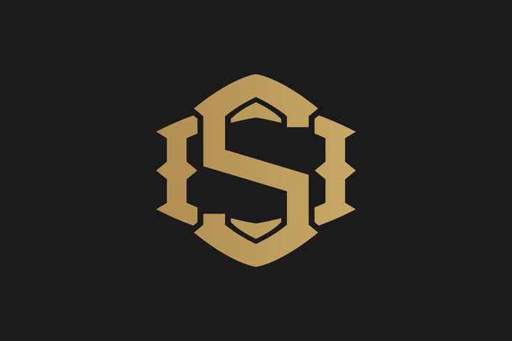 the letter s is made up of gold and black