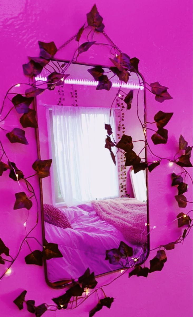 Pink led vine fairy light mirror | Light pink rooms, Fairy lights ...