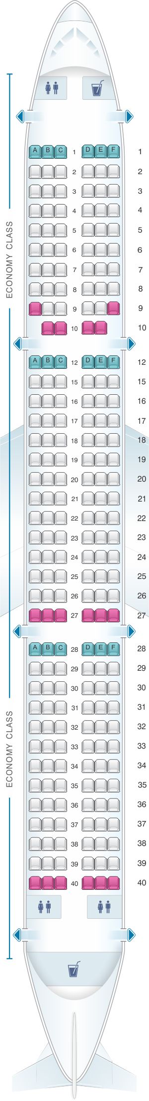 Seat Map Vueling Airbus A321 | Airbus a321 seating chart, Jet airways ...