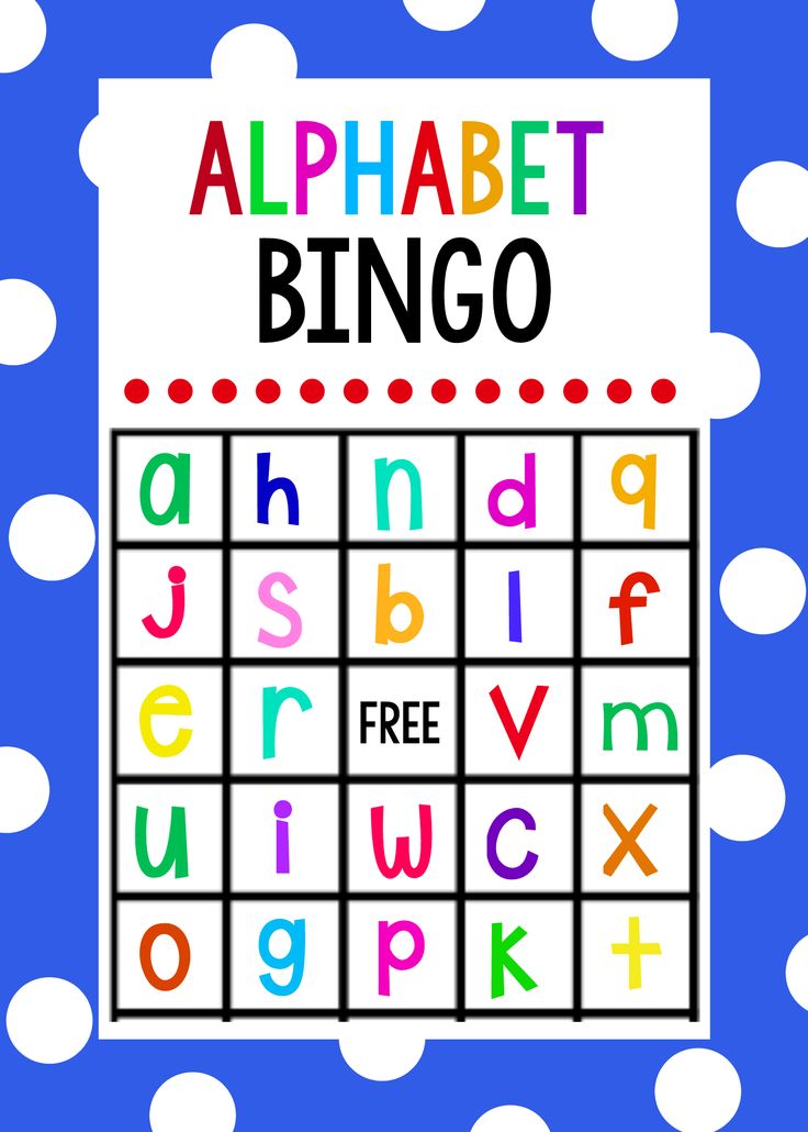 a printable alphabet bingo game with the letters and numbers in different colors on it