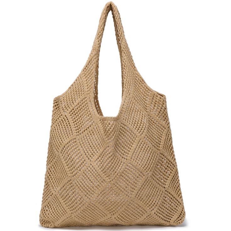 PRICES MAY VARY. Discover a stylish accessory for your beach outfits with our summer crochet beach bag. Beautifully crafted with a focus on excellent workmanship, this bag makes for the perfect beach companion. The open weave design of the bag, apart from giving it a unique look, also lets the sand fall out easily while keeping your items secure. It's more than just a beach bag. With its modern crochet design, this bag can also be a stylish part of your summer outfits, be it for casual city stro Trendy Beige Crochet Bag For Beach, Trendy Beige Crochet Beach Bag, Casual Vacation Crochet Bag With Braided Handles, Casual Crochet Bag With Braided Handles For Vacation, Beachy Crochet Bag For Summer Beach Occasions, Beige Crochet Beach Bag For Beach Season, Beige Crochet Tote Bag For Beach, Beige Crochet Bag For Beach, Beige Crochet Tote Bag For The Beach