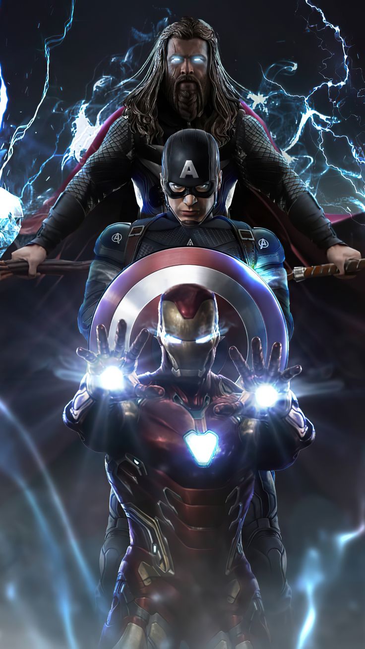 captain america the winter soldier movie poster with thor and iron man standing next to each other