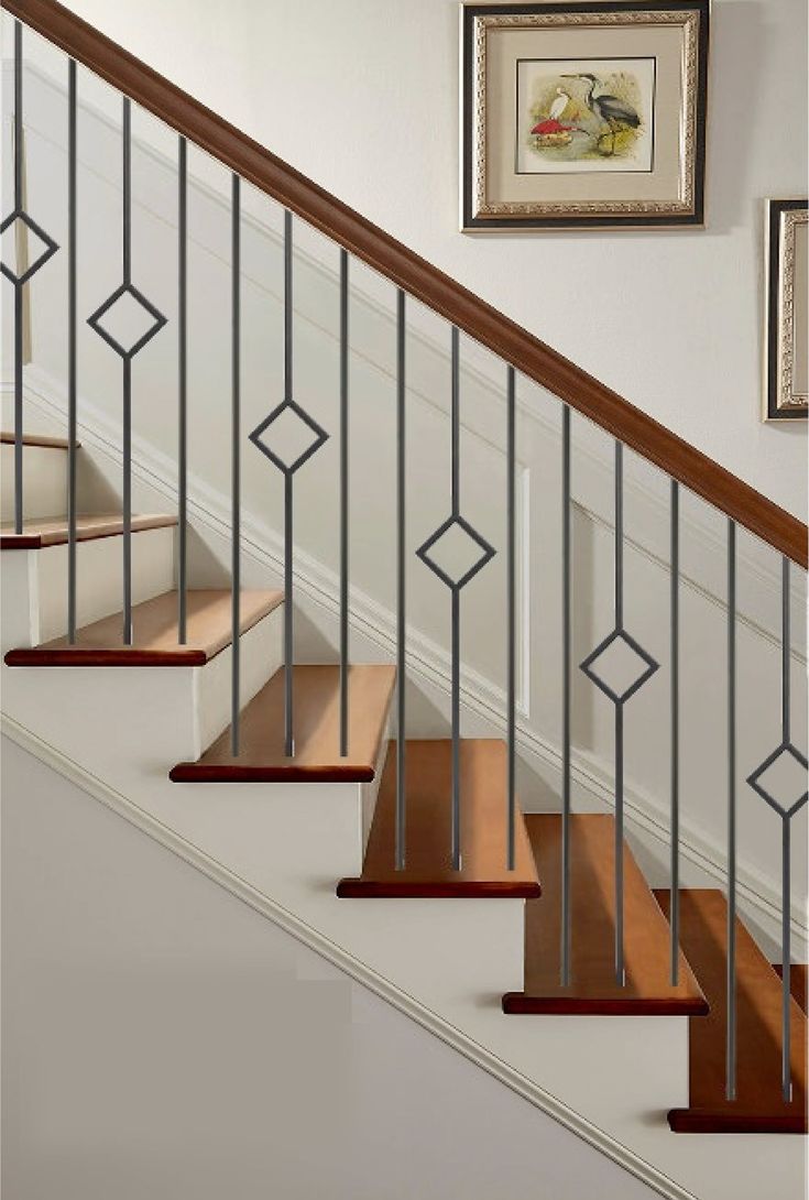 No Detail is too small, No element insignificant. This is true Craftsmanship. The Crown Heritage Forma Collection makes a statement with bold geometric shapes and art-deco design. Two different finishes and seven designs to choose from, you can achieve the perfect look for you home. Crown Heritage 44-in Classic Black Aluminum Stair Baluster | 4583406FB44 Aluminum Stair Railing Indoor, Art Deco Stair Railing, Bannisters And Railings, Modern Iron Stair Railing, Black Iron Stair Railing, Metal Spindles Staircase, French Staircase, Art Deco Staircase, Art Deco Stairs