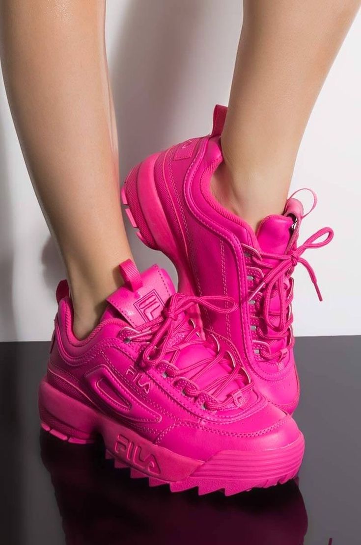 Image discovered by L. Find images and videos about fashion, pink and shoes on We Heart It - the app to get lost in what you love. Pink Shoes Outfit, Hot Pink Shoes, Pink Nike Shoes, Nike Air Shoes, Fresh Shoes, Hype Shoes, Girly Shoes, Aesthetic Shoes, Pink Sneakers