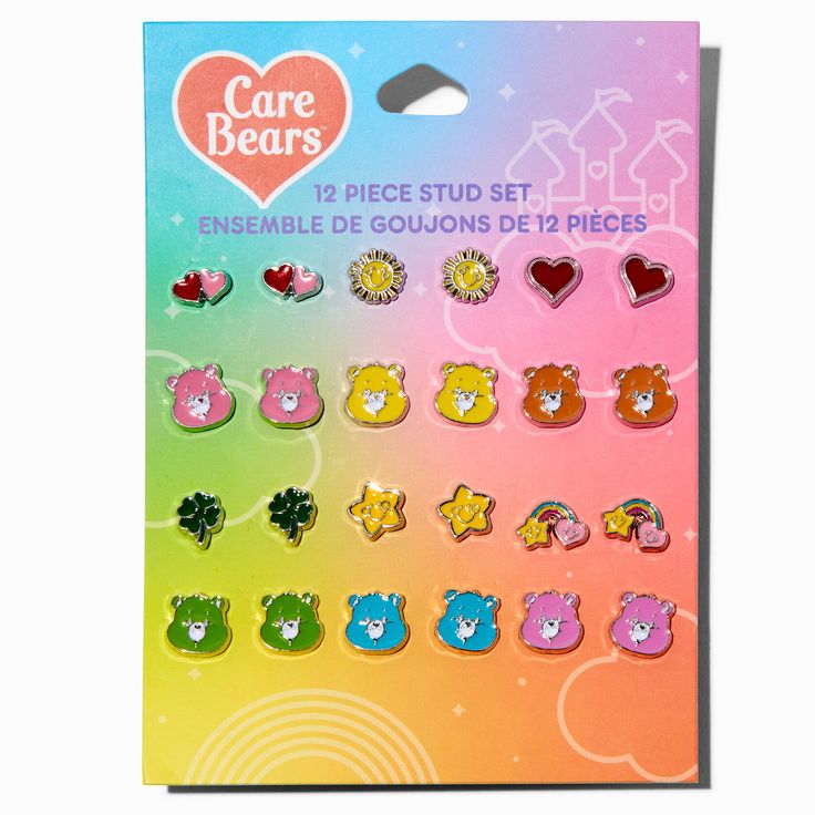 Claire's Care Bears™ BFF Stud Earring Set - 12 Pack