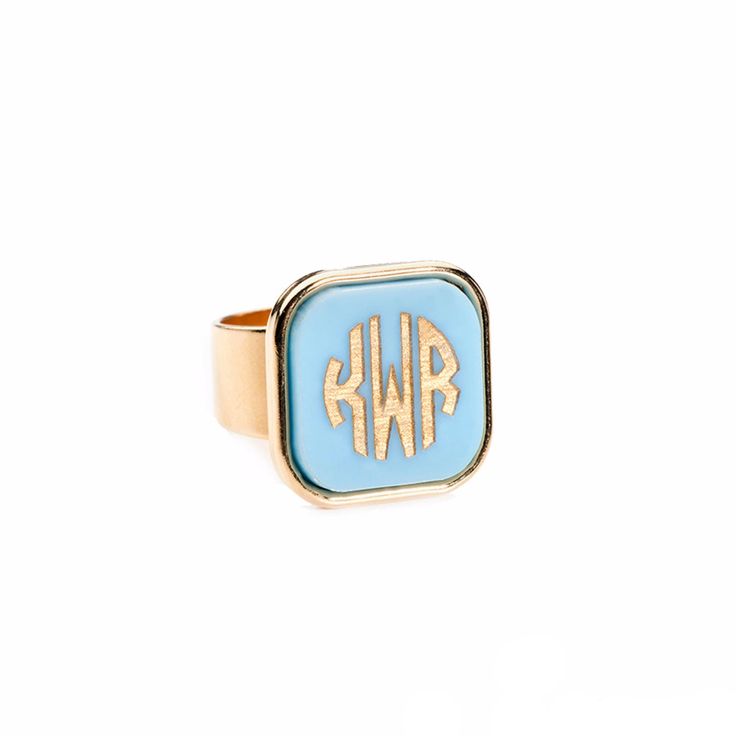 Our bezel-set square monogram ring is a Moon and Lola girl's best friend! Trendy Adjustable Initial Open Ring, Trendy Personalized Adjustable Rings, Personalized Initial Open Ring, Personalized Adjustable Initial Open Ring, Personalized Adjustable Open Initial Ring, Trendy Adjustable Gold Enamel Ring, Personalized Adjustable Signet Open Ring, Personalized Adjustable Open Signet Ring, Trendy Adjustable Hypoallergenic Rings