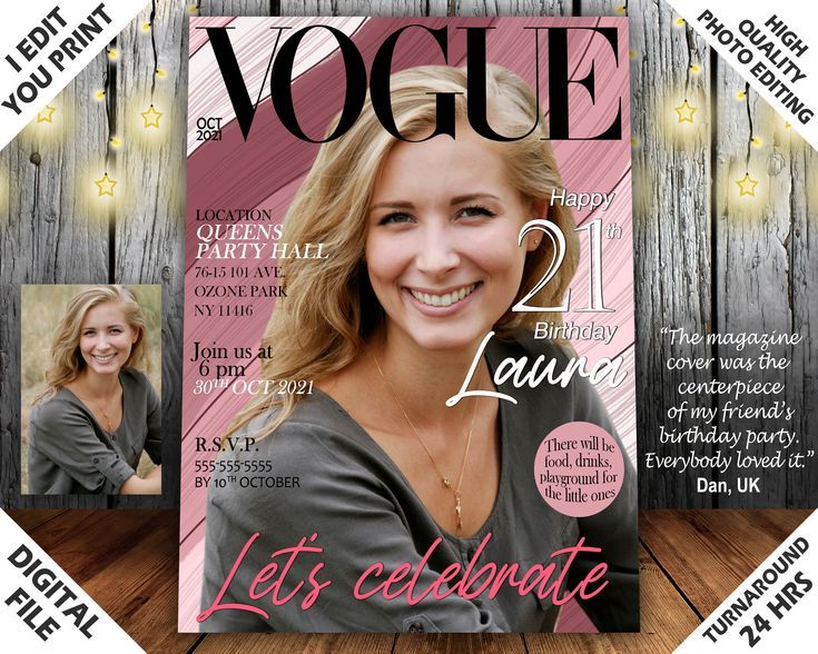 a magazine cover with an image of a smiling woman on the front and back covers