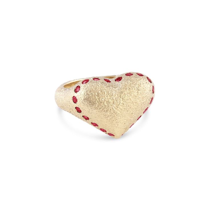 Alexa Puffy Heart Signet Ring with Gemstones or Diamonds Heart Signet Ring, Rainbow Sapphires, Signet Rings, Puffy Heart, Signet Ring, Cuff Bracelets, Ruby, Sapphire, Im Not Perfect