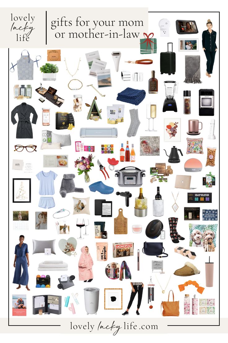 a poster with many different items on it