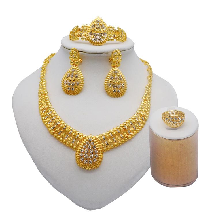 44112043049154 Gold Plated Costume Jewelry Sets For Anniversary, Elegant Gold Jewelry Sets For Marriage, Yellow Gold Plated Jewelry For Marriage, Gold Plated Round Jewelry For Wedding, Yellow Gold-plated Jewelry For Marriage, Plated Round Jewelry For Weddings, Round Plated Jewelry For Wedding, Elegant Gold Plated Jewelry Sets For Marriage, Gold Plated Bridal Sets Gift