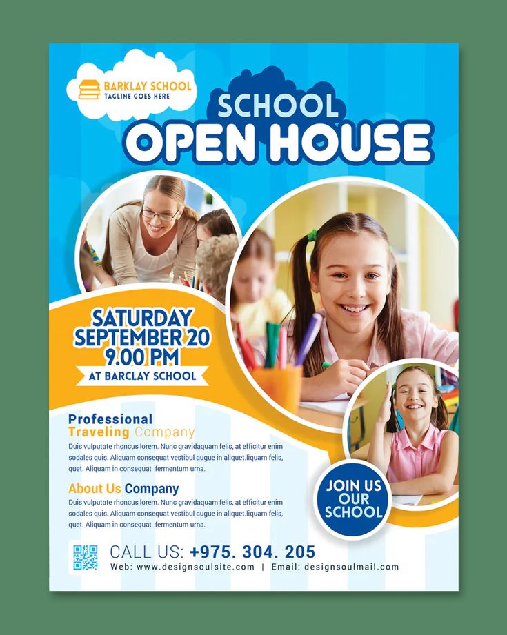 School Flyer Template PSD | Flyer template, Flyer, Flyer design templates