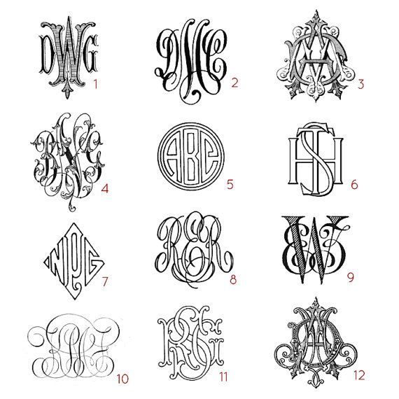 rw monogram | Custom three letter monograms - choose your style, from ...